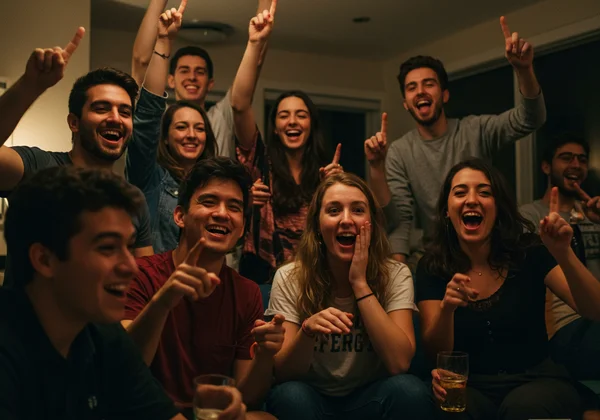 不同背景的朋友们笑着玩「Never Have I Ever」游戏