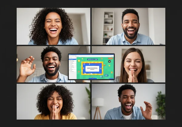 Friends playing "Never Have I Ever" on a video call.