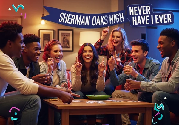 Friends playing "Never Have I Ever" at a themed party